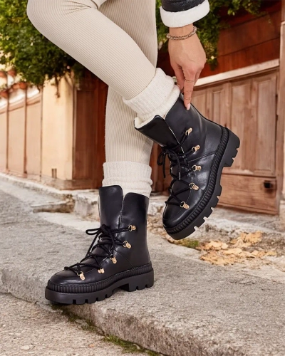 Royalfashion Women's Lace-up Snow Boots Lorii