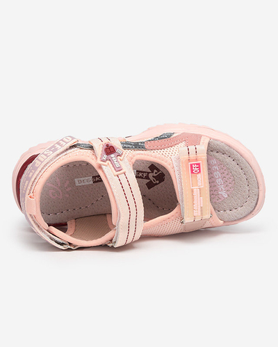Pink children's sandals with Velcro Ceteris - Footwear