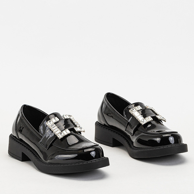 Black women's shoes with Larri crystals - Footwear
