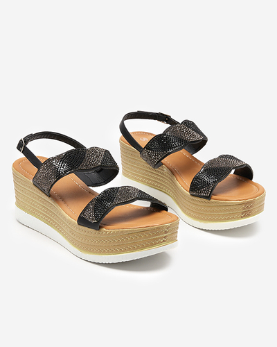 Women's black sandals with cubic zirconia Acroq - Shoes