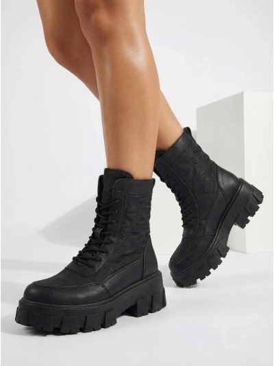 Eco-leather lace-up women's ankle boots Solvi