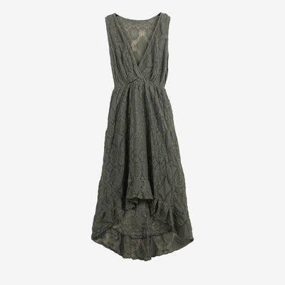 Lace dress with khaki straps - Dresses 1