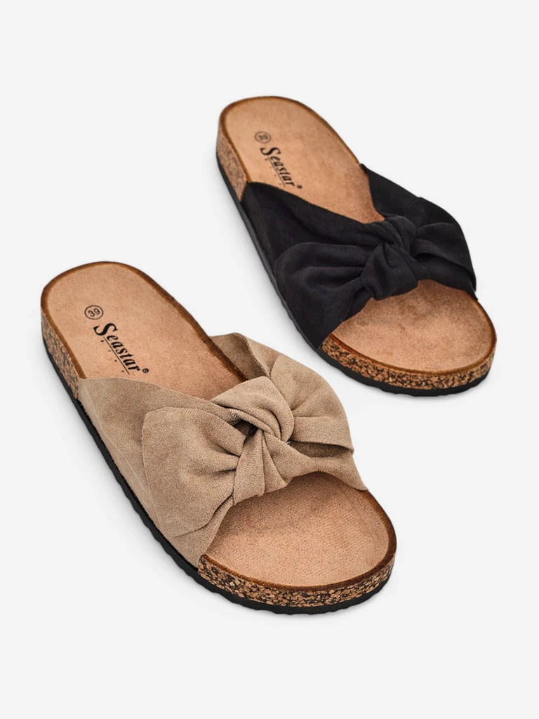 Royalfashion Women's flip-flops with a bow Efenny
