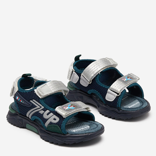 Doniso navy and green children's sandals - Shoes