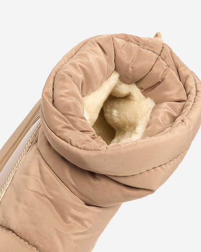 Royalfashion Sieviešu slips-on sniega zābaki brūnā krāsā Ademra