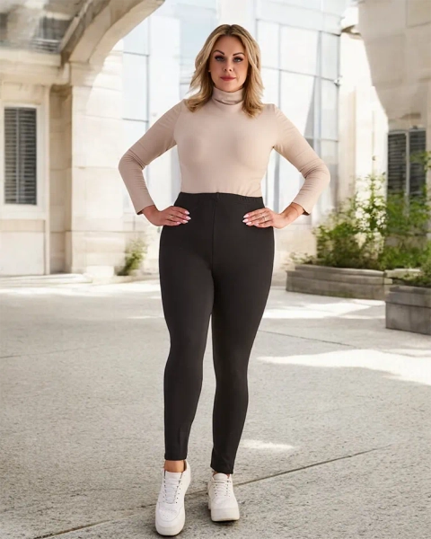 Black classic women's insulated leggings PLUS SIZE - Clothing