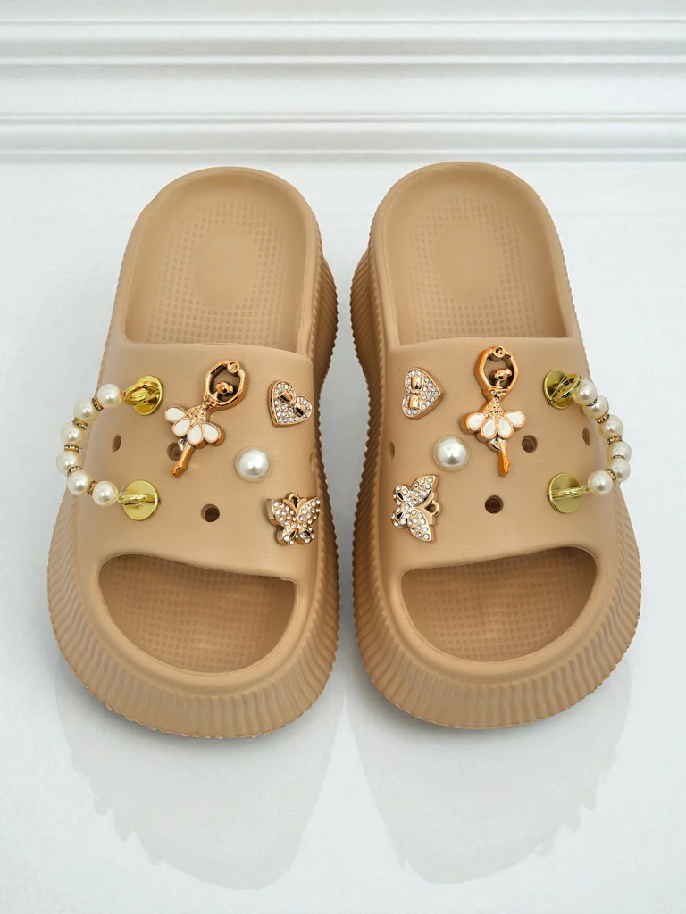 Royalfashion Women's rubber sandals with embellishments Slash Glam