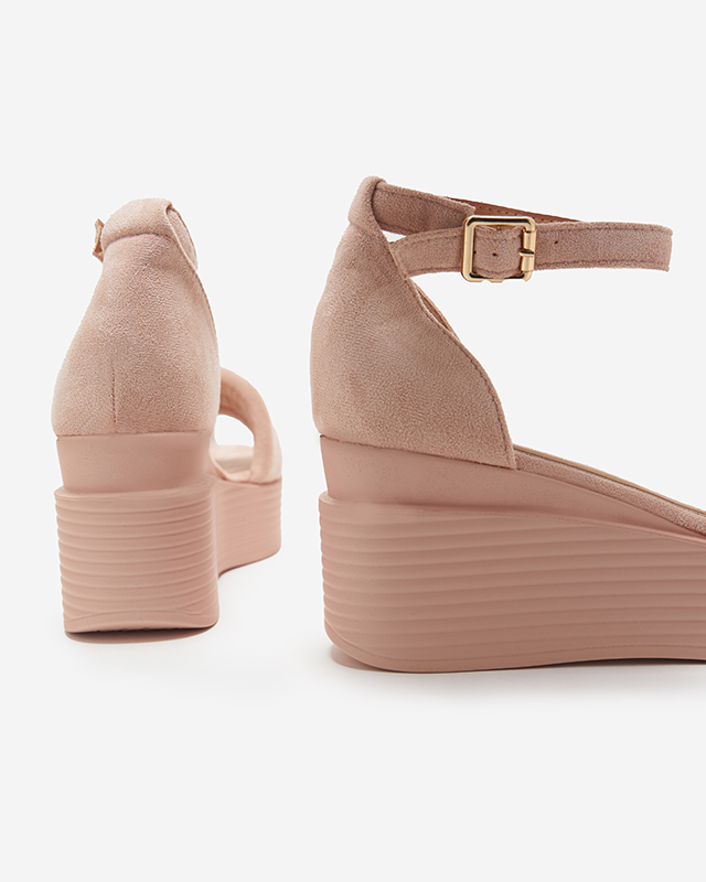Rozā sieviešu ķīļveida sandales Okita - Shoes