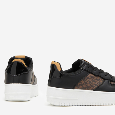Black women's sports shoes with Glou print - Footwear