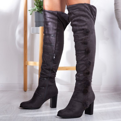 Gray boots on a high post Lovana - Footwear