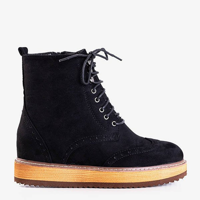 Black women's ankle boots on an indoor wedge Dewenter - Footwear