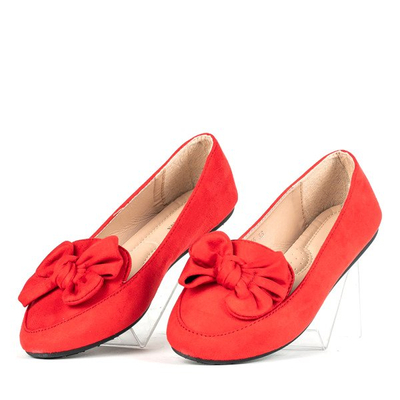 Red ballerina with bow Iva- Footwear