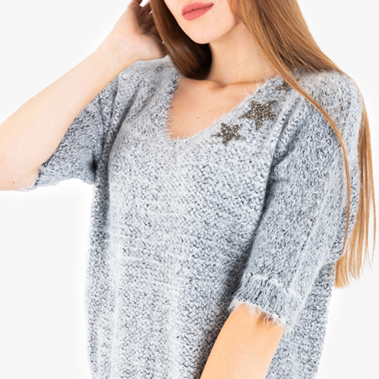 Gray star sweater - Clothing