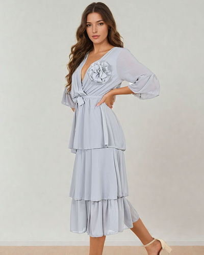 Royalfashion Women's midi dress with ruffles