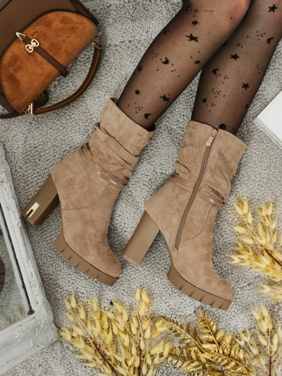 Women's Eco Suede Heeled Ankle Boots BrambleDusk