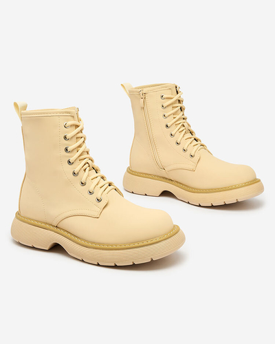 Royalfashion Matte beige women's boots Kucillo