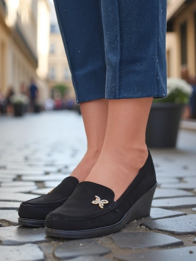 Royalfashion Sieviešu mokasīni uz zema wedža Lomman