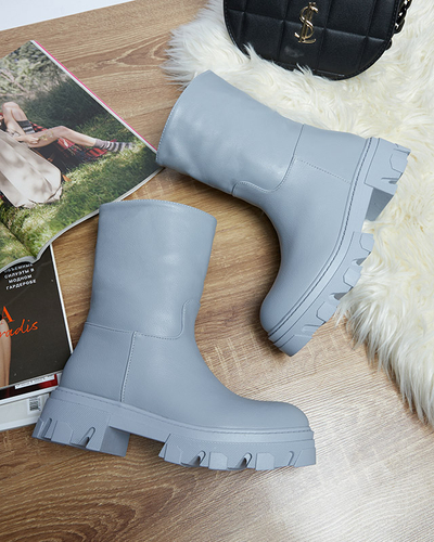 Zili sieviešu slip-on zābaki ar Mekira izolāciju - Apavi