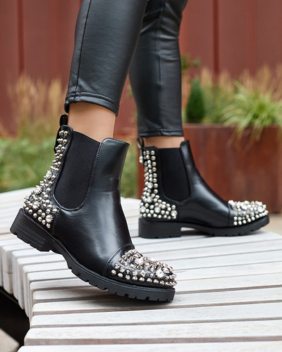 Sieviešu zābaki ar tapām melnā krāsā Amerapi- Footwear
