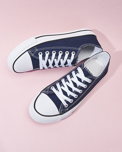Navy blue women's classic lace-up sneakers Ogisa - Footwear