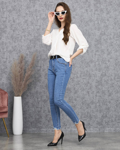 Blue women's tube jeans push up - Clothing