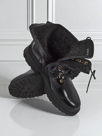 Quilted women's ankle boots made of ecological patent leather Opal Verge