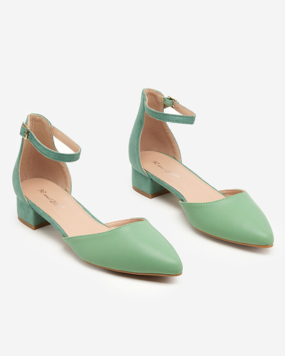 Green women's sandals on the lower post Areda - Footwear