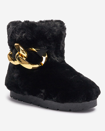 Royalfashion Black women's a'la snow boots with fur Sattopa