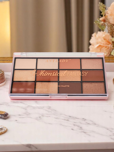 ANYLADY 12 ēnu palete ar spīdīgām un matētām tekstūrām Golden Chocolate Fudge