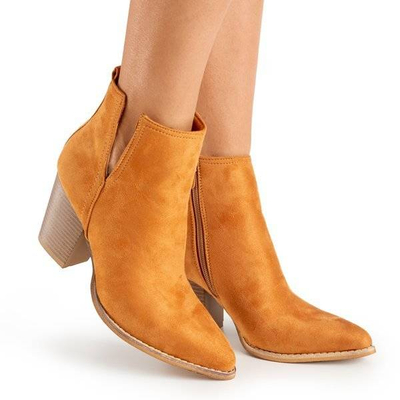 Brown ankle boots a'la cowboy boots on a higher post Mevelyno - Footwear