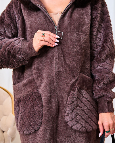 Royalfashion Brown Women's Imitation Fur Coat