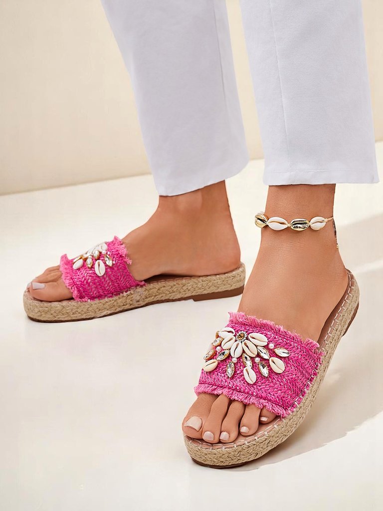 Royalfashion Callista Fuchsia women's platform flip-flops with shells