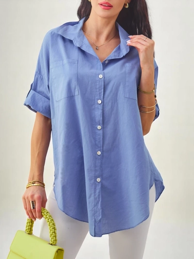 Royalfashion Women's cotton shirt with 3/4 sleeves