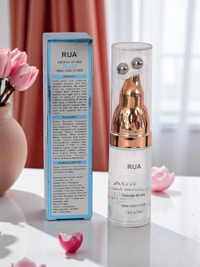 Eye serum with a double roller, hyaluronic acid, and collagen- moisturizes, firms, and regenerates