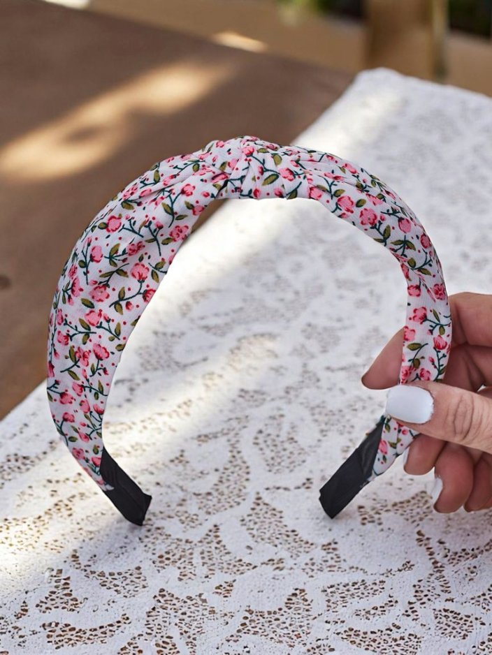 Royalfashion Hairband with a bow in flower pattern Lilia