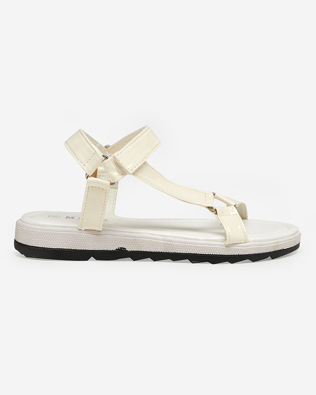 Cream women's flat sandals Hereris - Footwear