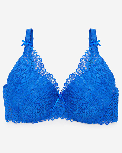 Ladies' cobalt lace bra - Underwear