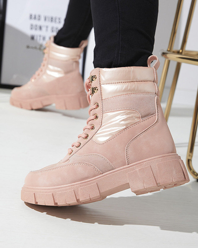 Pink women's insulated trapper boots Kasemi- Footwear