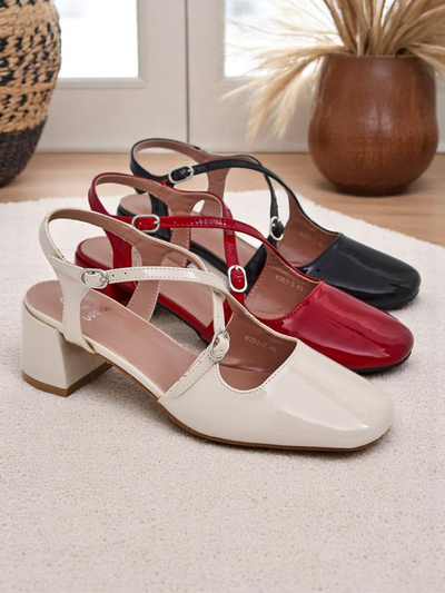 Royal Fashion Women's Lolita Low-Heeled Pumps with Decorative Straps
