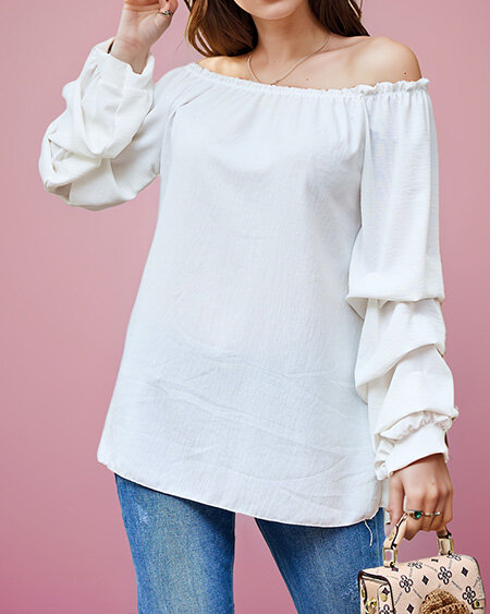 Royalfashion Women's blouse a'la hiszpanka with frills