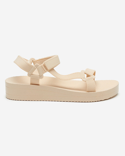 Бежевые женские босоножки на плоской подошве Ostoy-Shoes