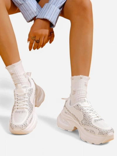 Женские спортивные кроссовки Royalfashion с камнями Bloss