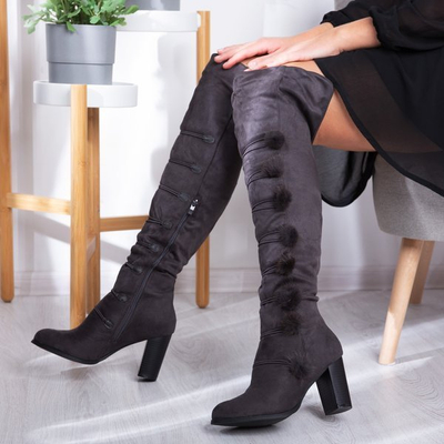 Gray boots on a high post Lovana - Footwear