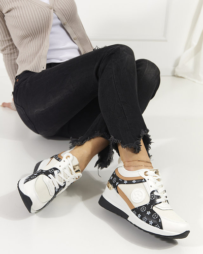 White - black women's sports shoes on an Anubi wedge - Footwear
