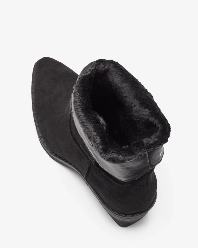 Royalfashion Черные женские утепленные ковбойские сапоги Bronco