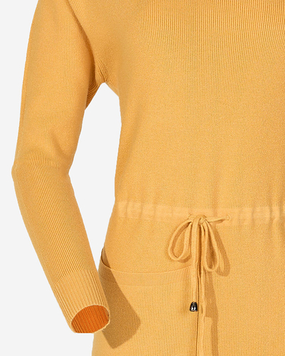 Yellow ladies turtleneck sweater dress - Clothing