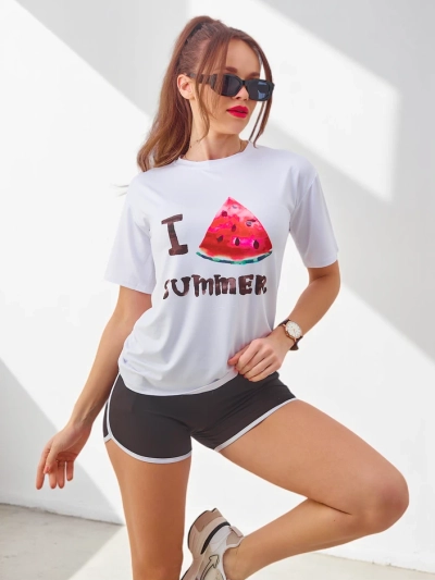Royalfashion Women's Sports Set with T-shirt and Shorts Watermelon