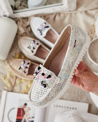 Royalfashion Sieviešu ažūra mokasīni ar pērlītēm Nasfali