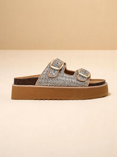 Royalfashion Women's Nora Woven Platform Flip-Flops