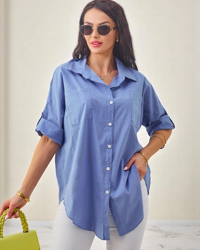 Royalfashion Women's cotton shirt with 3/4 sleeves